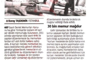 "24 Bin Gelir Uzmanı Eşitlik Bekliyor" (Muhtelif Gazeteler)
