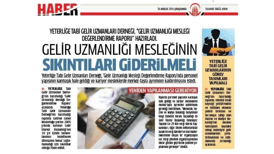 "Gelir İdaresi Yeni Bir Sayfa Açmalı" (Muhtelif Gazeteler)